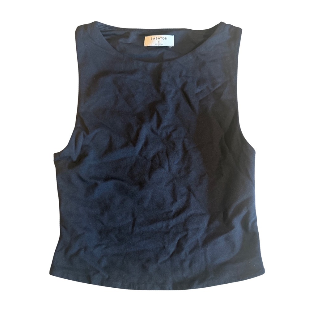 Babaton Aritzia Black Sleeveless Crew Neck Slim Fit‎ Tank Top Small
